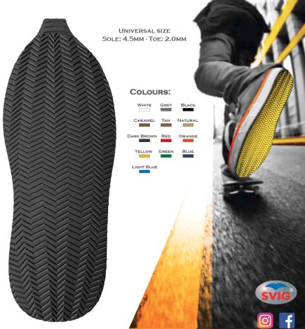Svig 521TR Sole Units (pair) 4.5mm Sole Toe 2mm SU521TR - Shoe Repair Materials/Units & Full Soles