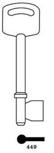 Hook 5435 Legge 6264 Mortice Blank - 6 Gauge RST 449 - Keys/Mortice Keys