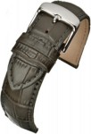 WH808 Grey Superior Matt Finish Croc Leather Watch Strap