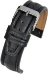 WH886 Black Matt Finish Padded Croc Leather Watch Strap