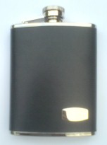 Flask R9441 Black Leather Cover - Engravable & Gifts/Flasks