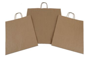 **Extra Large (12 x 18 x 5) Brown Kraft Paper Carrier Bags with Twist Handles (pack 250) - Shoe Repair Products/Tickets & Bags