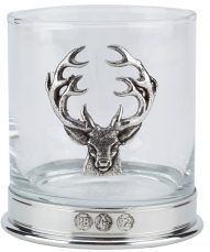577/1 Stag Single Whisky Glass with Pewter Base ( In Presentation Box) - Engravable & Gifts/Gifts