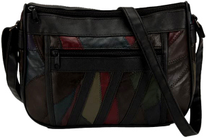 4768 Patch Leather Effect Double Top Zip Bag - Leather Goods & Bags/Holdalls & Bags