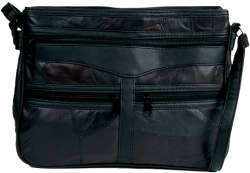 4776 Patch Leather Effect Twin Top Zip Bag - Leather Goods & Bags/Holdalls & Bags