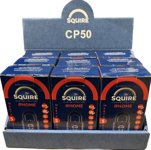 *****Squire Counter Display Box Contains 9 x CP50 Squire Combination Padlocks - Locks & Security Products/Padlocks & Hasps