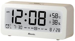 RCD005.4 RAVEL DIGITAL MULTI-FUNCTION ALARM CLOCK WHITE - Watch Accessories & Batteries/Watches