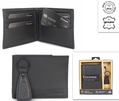 *******GS01 Guinness Leather Wallet & key Chain RIFD Protected - Leather Goods & Bags/Wallets & Small Leather Goods
