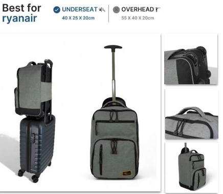 *****JB TB89 Trolley Case Grey 40 x 20 x 25 cm - Leather Goods & Bags/Luggage