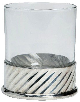 503/1 Fluted Single Whisky Glass with Pewter Base ( In Presentation Box)