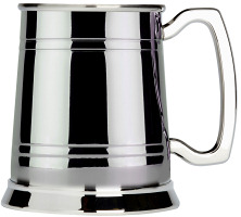 R8006 1 Pint Stainless Steel 2 Lined Square Handle Tankard - Engravable & Gifts/Tankards