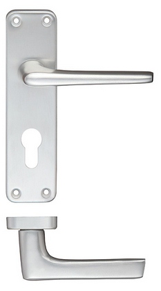Eueo Lock Handle ZCA21EPSA - ZOO ALUMINIUM LEVER ON EURO PROFILE BACKPLATE SA CONTRACT - Locks & Security Products/Mortice Locks