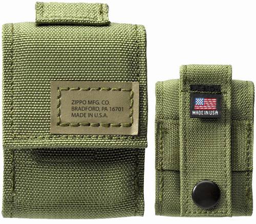 Zippo 49400 OD Green Tactical Pouch and Black Crackle Lighter (60001196) Gift Set