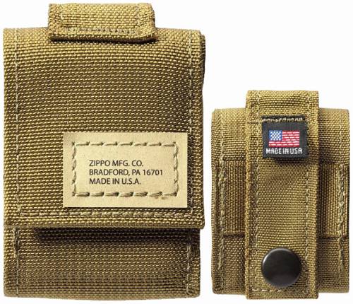 Zippo 49401 Coyote Tactical Pouch and Black Crackle Lighter (60001196) Gift Set
