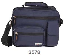 2578 Lorenz Large Twin Top Zip Polyester Gents Bag with 3 Front Zips - Leather Goods & Bags/Holdalls & Bags