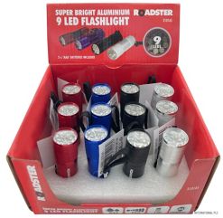**********31016C 9LED Aluminium Flashlight Torch (Display Box of 16) - Engravable & Gifts/Torches