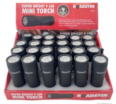 **********31015C 9LED Plastic Flashlight Torch (Display pack of 24) - Engravable & Gifts/Torches