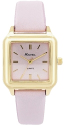 R0143052 RAVEL LADIES SQUARE WATCH Pink strap - Watch Accessories & Batteries/Watches