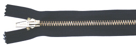 Open End Black Brass Metal Zip No5 - Zips/Metal Open End