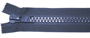 Heavy Nylon Zips No8 Moulded Black Open End 24 (61cm) Square Teeth - Zips/Nylon Heavy Open End