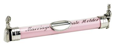 752 Marriage Certificate Holder Silver Plated (Bride & Groom) - Engravable & Gifts/Wedding Gifts